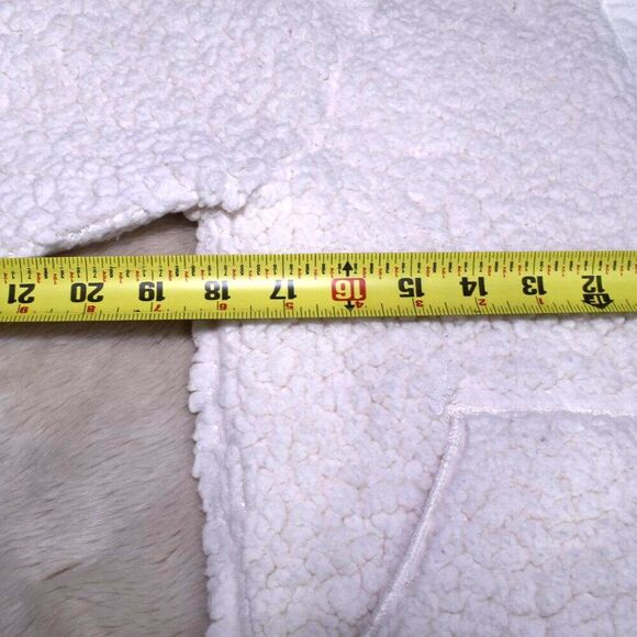 NSF Sherpa Bomber Jacket Womens Medium White Super Soft Lightweight Teddy Coat - Picture 13 of 13